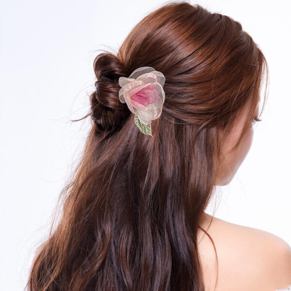 oly-8f4a4e3a5e8217fc91cd25bc18e84733 Wholesale Dry Rose Hairpin Flower Women's Mori Fairy Beauty High-end Super Fairy Organza Bangs Side Hair Accessories Hairpin Spring