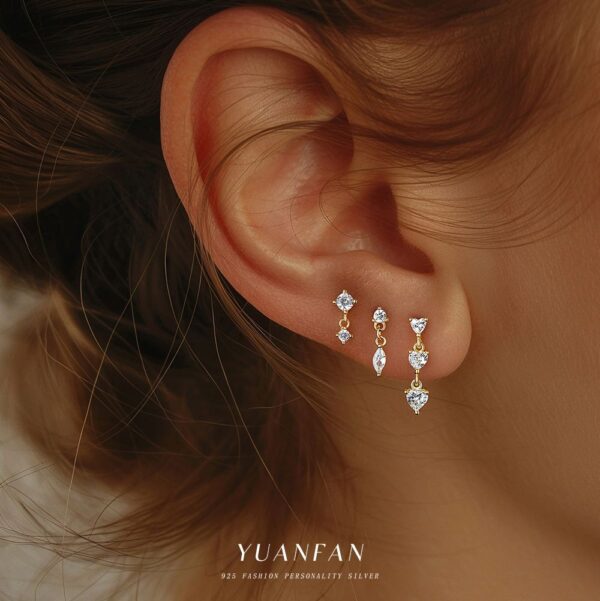 Wholesale S925 Sterling Silver Tassel Zircon Earrings Luxury Earrings