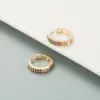 Retro Copper Gold-plated Color Zircon Circle Earrings