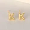 304 Stainless Steel Letter Electroplating Golden Plated Classical Vintage Style Simple Style Ear Studs