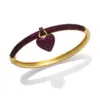 Wholesale 1 Piece Retro Heart Shape Copper Plating Inlay Zircon Bangle