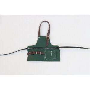Green leather apron d style / 10-17cm universal
