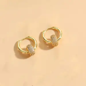 White Zirconium 14K Real / Gold