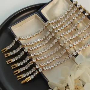 Wholesale PVD Coated Real Gold Plated 18K Gold Geometric 304 Stainless Steel Fashion Waterproof Non Tarnish 304 Stainless Steel Bracelets