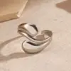 Wholesale Ion Plating (IP) 18K Gold Plated Solid Color 304 Stainless Steel Casual Hip-Hop Simple Style Waterproof Non Tarnish Rings
