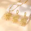 Wholesale Sun Pendant Stainless Steel Women's Jewelry Set Necklace And Earrings Trendy Design Casual Occasion Four Seasons Versatile