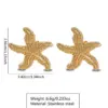 1 Pair Beach Simple Style Classic Style Starfish Shell 304 Stainless Steel Imitation Gold Electroplating Ear Studs