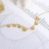 Fashion Flower Titanium Steel Waterproof Non Tarnish No Inlaid PVD Coated Real Gold Plated Women'S Anklet