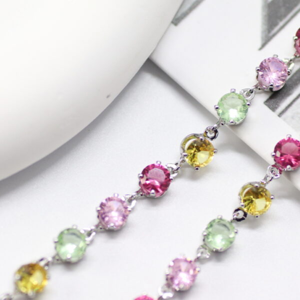 Wholesale New High-grade Octagonal Millennium Rose Cut Zircon Bracelet Inlaid with High Carbon Diamond Rose Apple Green Bracelet