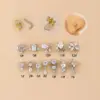 1 Piece 316L Stainless Steel Copper Zircon Nose Rings & Studs Flower Bow Knot Waterproof Non Tarnish Surgical Steel Women'S Unisex