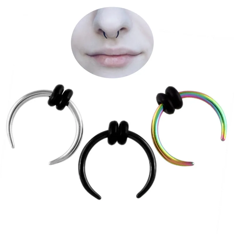 Wholesale Simple Style U Shape Stainless Steel Plating Earrings 1 Piece Nose Pin