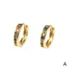 Wholesale Fashion Round Gold Plated Copper Zircon Hoop Earrings