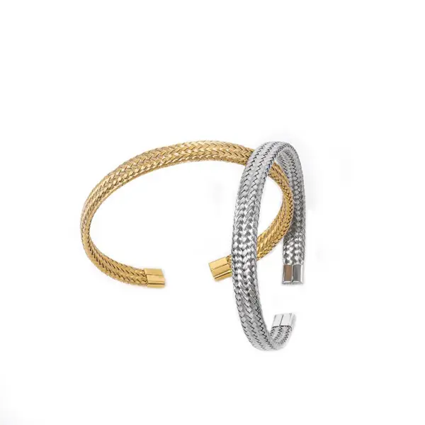Wholesale Casual Simple Style Solid Color Stainless Steel Plating Bangle
