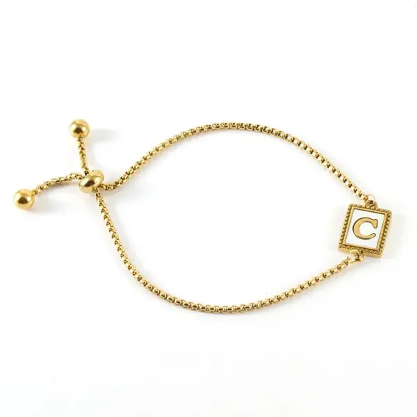Fashion Letter 304 Stainless Steel Shell Stainless Steel Bracelets In Bulk