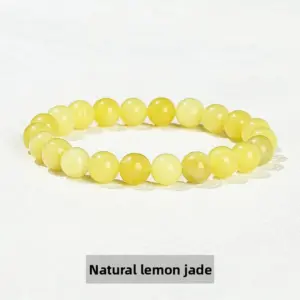 Natural Lemon Jade Bracelet / Diameter 6.1-6.8mm (about 30-32 Pieces)