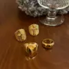 Wholesale Jewelry Retro Classic Style Oval Heart Shape Titanium Steel Plating Open Rings Rings