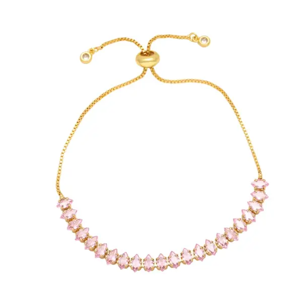 Wholesale 1 Piece Simple Style Leaf Copper Plating Inlay Zircon Bracelets