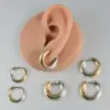 PVD Coated 18K Gold Plated Color Block 304 Stainless Steel Simple Style Waterproof Non Tarnish Earrings