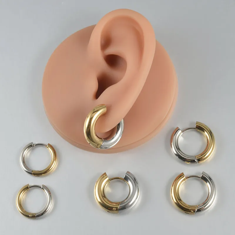 Wholesale PVD Coated 18K Gold Plated Color Block 304 Stainless Steel Simple Style Waterproof Non Tarnish Earrings