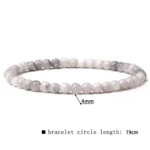 4mm White Crazy Agate Poke / 19cm