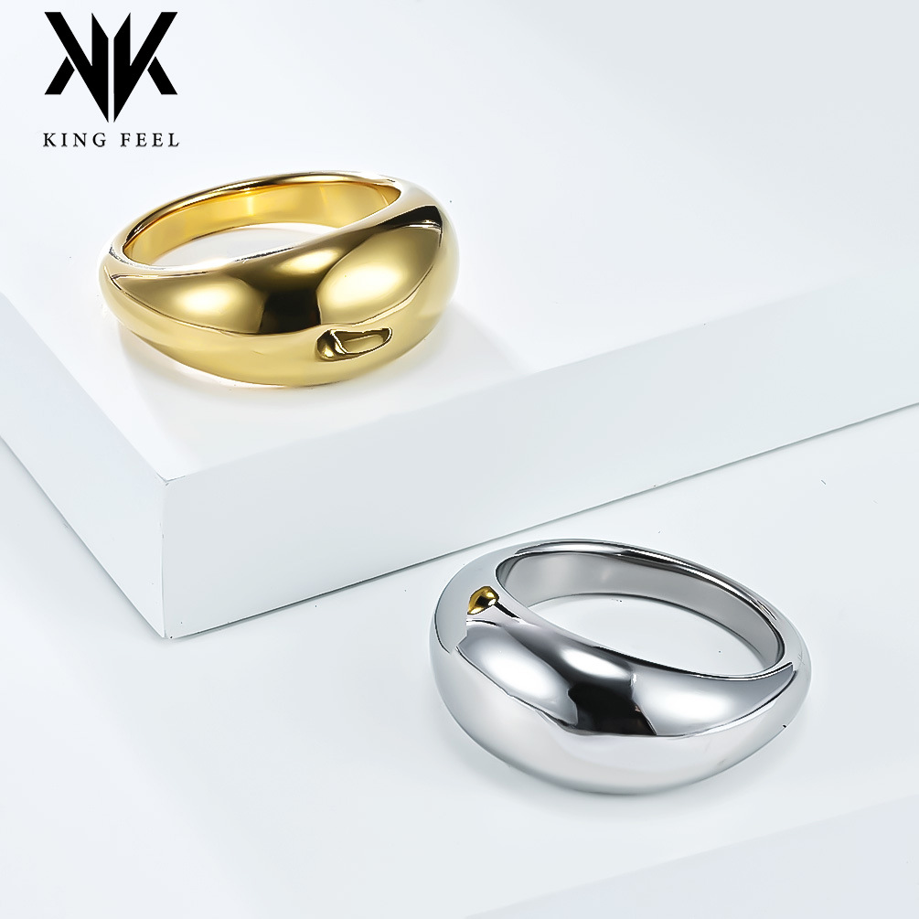 Wholesale Ins Simple Glossy Fashionable Titanium Steel Ring, Feminine and Versatile, European and American Cool Style 18K Gold Plated Hand Aessories