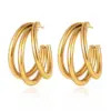 Wholesale 1 Pair Classic Style Geometric Plating 304 Stainless Steel 18K Gold Plated Earrings