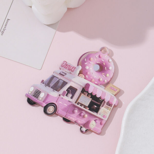 Wholesale 10pcs/pack Cute little car donut pendant, DIY phone chain, keychain