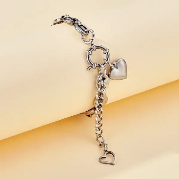 Real Gold Plated Smile Face Heart Shape Flower 304 Stainless Steel Casual Hip-Hop Waterproof Non Tarnish Bracelets