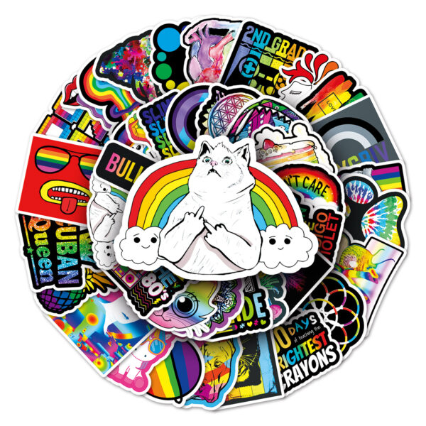 Wholesale 51 colorful personalized diy cartoon graffiti cross-border laptop scooter luggage decoration stickers