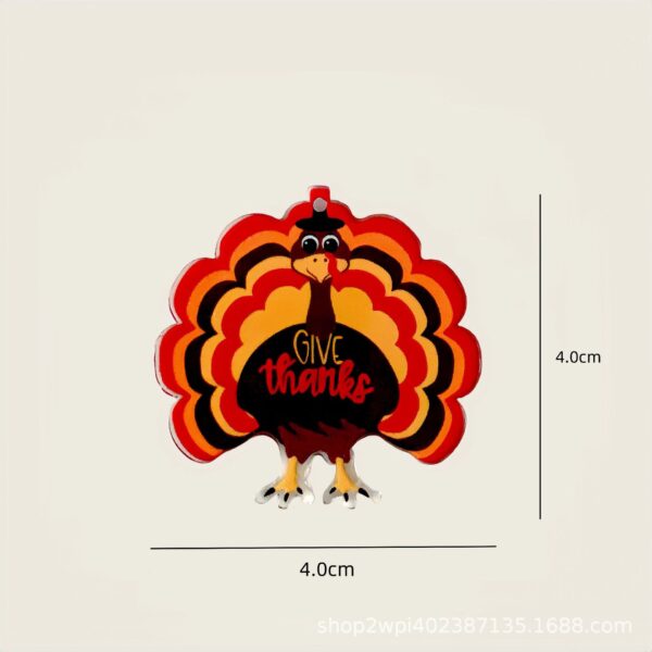 Wholesale Thanksgiving Turkey Pumpkin Acrylic Flatback Accessories DIY Crafts Jewelry Material