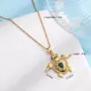Wholesale 304 Stainless Steel Copper Tortoise Animal Pendant Necklace