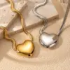 PVD Coated Heart Shape 304 Stainless Steel French Style Simple Style Waterproof Non Tarnish Jewelry Set