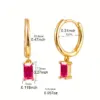 1 Pair Ig Style Shiny Round Rectangle Plating Chain Inlay Copper Zircon White Gold Plated Gold Plated Earrings