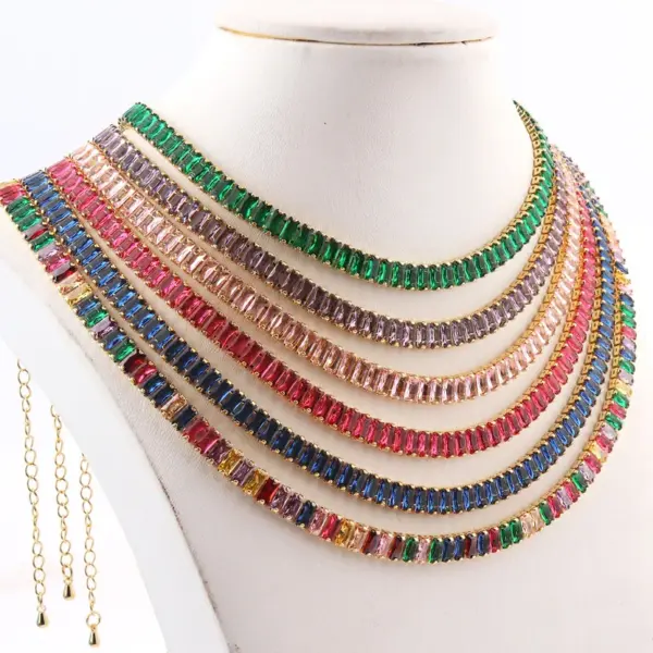 Wholesale Fashion Geometric Copper Choker Inlay Zircon Copper Necklaces