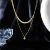 Wholesale PVD Coated 18K Gold Plated 304 Stainless Steel French Style Waterproof Non Tarnish 304 Stainless Steel Necklace