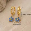 Wholesale Ion Plating (IP) 18K Gold Plated Flower 304 Stainless Steel Elegant Waterproof Non Tarnish Charm Sleeper Hoop Earrings Drop Earrings