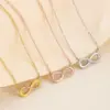 Wholesale PVD Coated 18K Gold Plated Infinity 304 Stainless Steel Basic Simple Style Classic Style Waterproof Non Tarnish 304 Stainless Steel Pendant Necklace