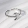 Wholesale Fashion Moon Titanium Steel Plating Open Ring 1 Piece