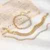 Wholesale Casual Elegant Cute Geometric 304 Stainless Steel 18K Gold Plated Zircon Ball Chain Cable Chain Tennis Chain Chain Bracelet In Bulk