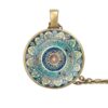 Wholesale European and American New Accessories, Mandala Yoga Time, Gemstone Necklace, Personalized Fashionable Glass Pendant, Versatile Necklace