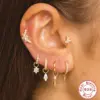 1 Piece Ear Cartilage Rings & Studs Fashion Geometric 925 Sterling Silver Inlay Zircon