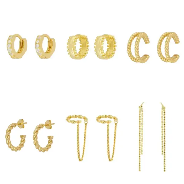 Wholesale 1 Pair Simple Style Geometric Plating Inlay Copper Zircon 18k Gold Plated Hoop Earrings Ear Cuffs Ear Studs