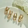 Wholesale Aogu European And American Ins Niche Copper Gold Plated Inlaid Zircon Geometric Earrings Female Affordable Luxury Fashion High-grade All-match Earrings