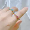 Wholesale Fashion Eye Copper Enamel Zircon Open Ring