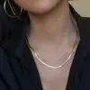 Wholesale PVD Coated Real Gold Plated Geometric 304 Stainless Steel Fashion Waterproof Non Tarnish 304 Stainless Steel Necklace