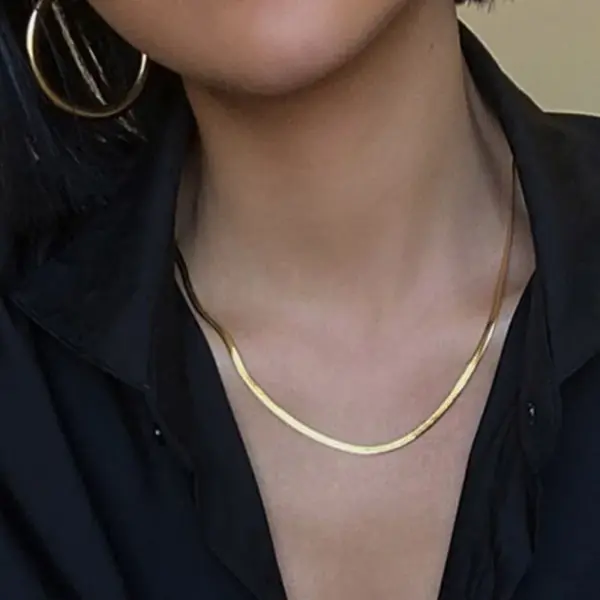 Wholesale PVD Coated Real Gold Plated Geometric 304 Stainless Steel Fashion Waterproof Non Tarnish 304 Stainless Steel Necklace