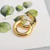 Wholesale PVD Coated Real Gold Plated 18K Gold Circle Stainless Steel Retro Waterproof Non Tarnish Hoop Earrings