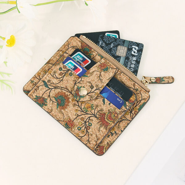 oly-8fef992a83838941168e92de455844a1 Wholesale Vintage Exquisite Multi Card Bag Portuguese Cork Ultra-thin Ultra-light 10 Card Zipper Small Wallet Coin Purse