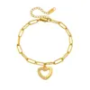 Wholesale Simple Style Classic Style Heart Shape 304 Stainless Steel Stainless Steel Bracelets In Bulk