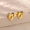 PVD Coated Real Gold Plated Star Heart Shape 304 Stainless Steel Casual Elegant Lady Waterproof Non Tarnish Ear Studs